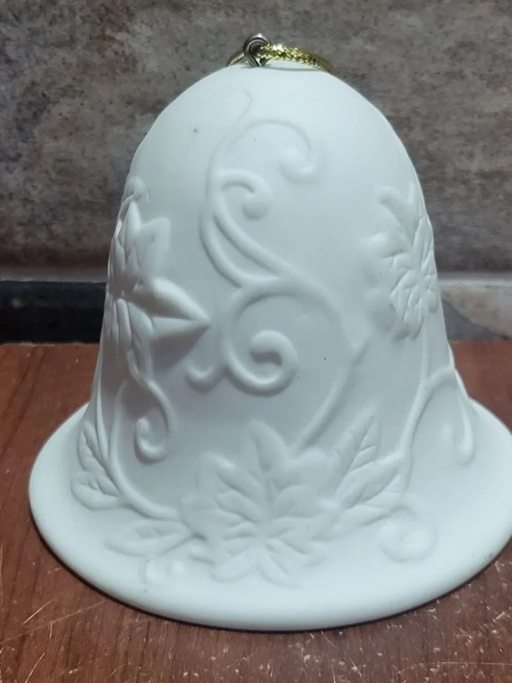Vintage Matte White Porcelain Bell Ornament
